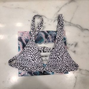 dalmatian print triangle bikini top